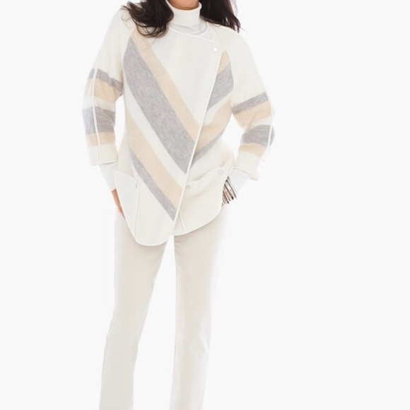 Chico’s 3 Yarn-dyed Boiled Wool striped Jacket XL - Picture 4 of 4